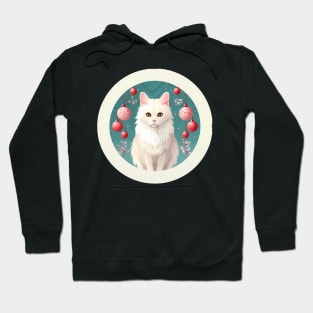 Turkish Angora Cat Xmas Ornament, Love Cats by Hoodie